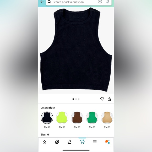 COPY - Crop Basic Rib-knit Sports Tank Top *NEW* - Picture 9 of 11